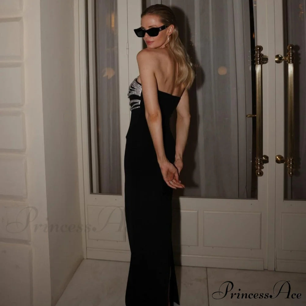 Sophisticated Stitched Gemstone Celebration Gown Formal Gown promdress-250223