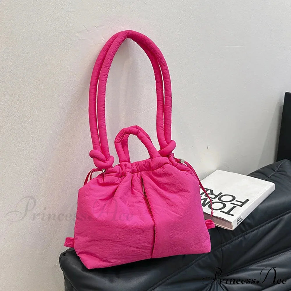 Spacious Capacity Puffer Nylon Tote Purse Designer handbag-250126