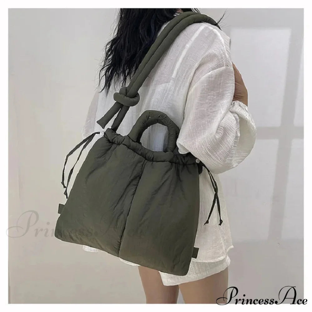 Spacious Capacity Puffer Nylon Tote Purse Designer handbag-250126