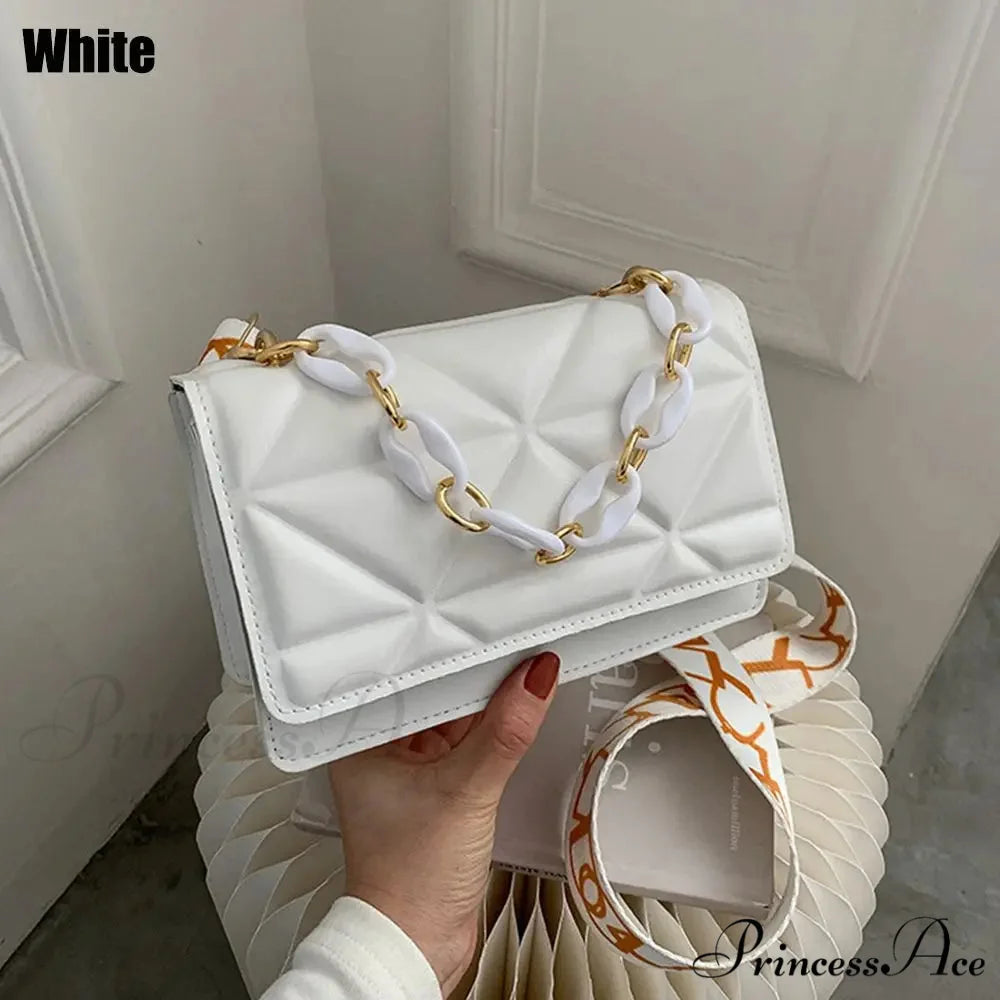 Spacious Capacity Synthetic Leather Informal Crossbody White crossbody-250126