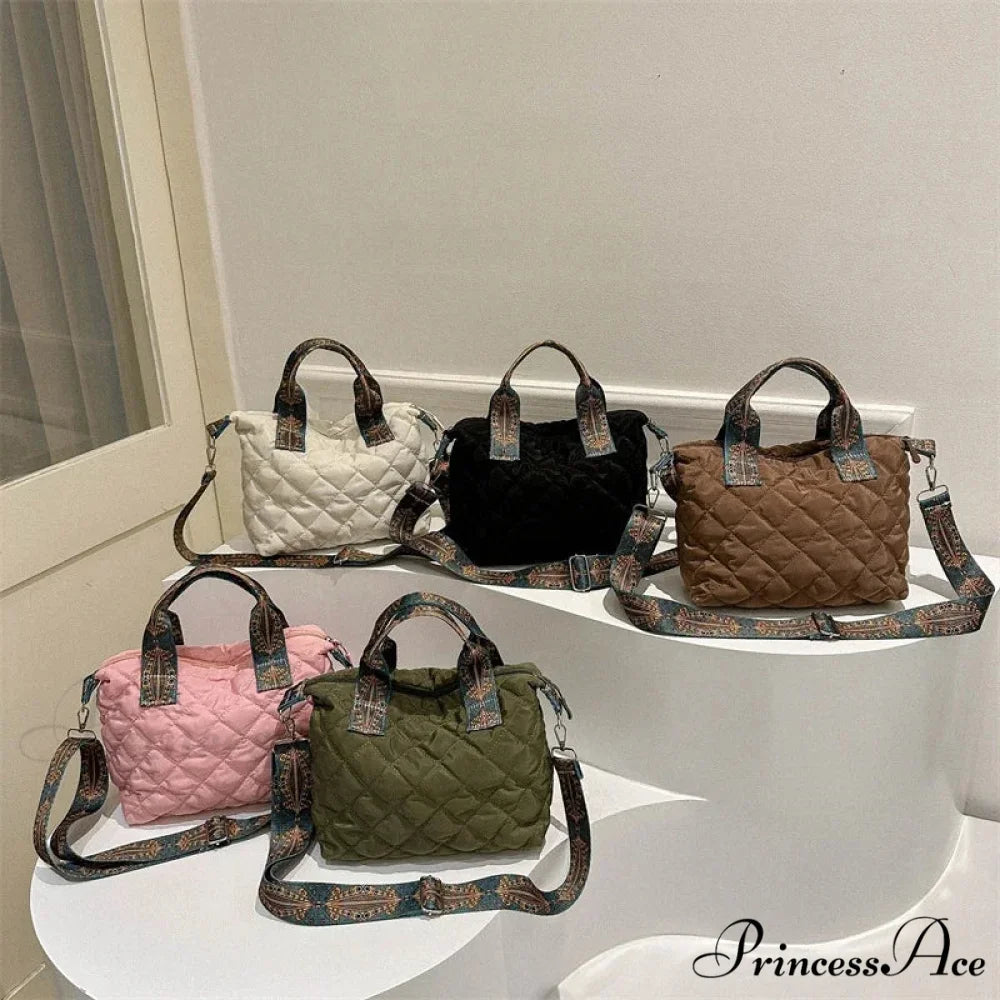 Spacious Shoulder Strap Generous Capacity Cotton Shopping Tote handbag-250126