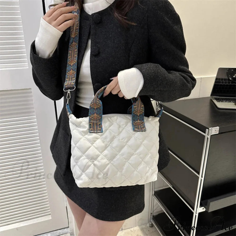 Spacious Shoulder Strap Generous Capacity Cotton Shopping Tote handbag-250126