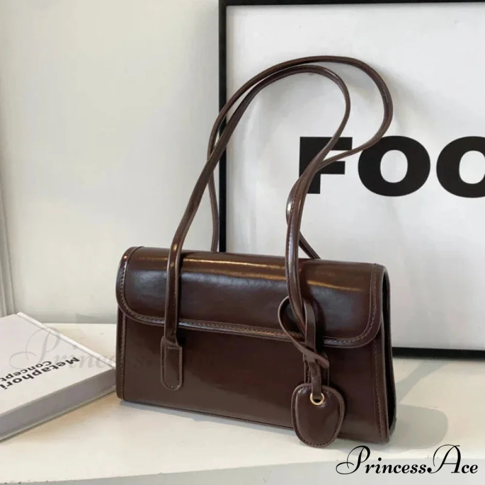 Spacious Winter Armpit Shoulder Bag Dark-Brown shoulder-250126