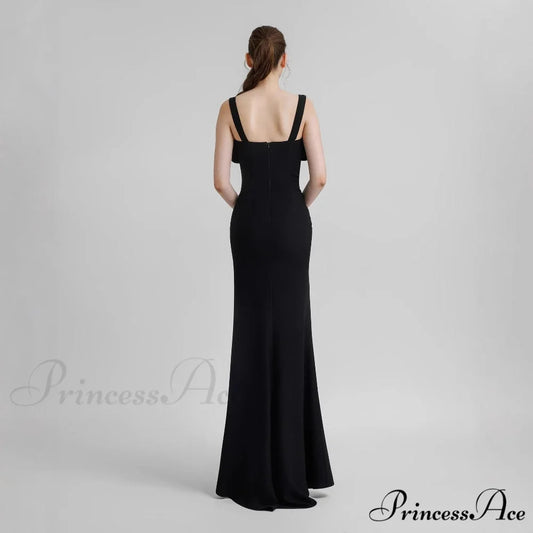 Sparkling Band Ribbon Split Sophisticated Prom Dress promdress-250223