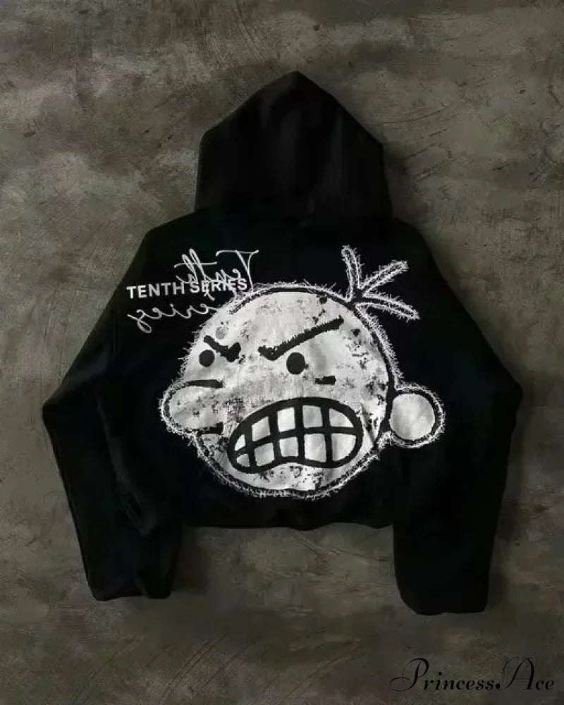 Sparkling Black Pullover Hoodie black 2 / S hoodies-241228