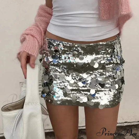 Sparkling Bodycon Pencil Celebration Skirt Silver / S skirts-250223