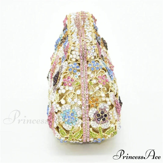 Sparkling Crystal Bridal Wedding Blossom Diamond Clutch Purse clutchbag-250126