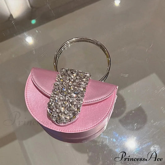 Sparkling Crystal Silk Evening Clutch Wedding Bag clutchbag-250126