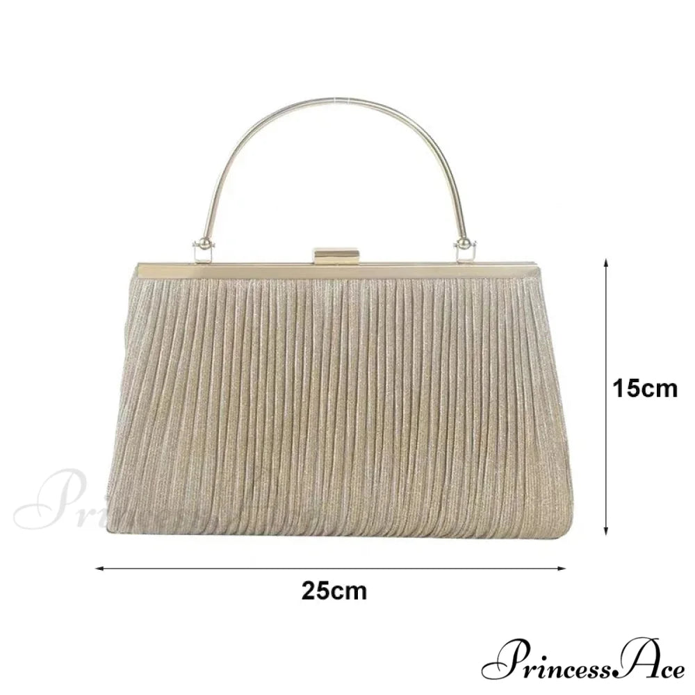 Sparkling Deluxe Apricot Evening Clutch Chain Shoulder Bag clutchbag-250126