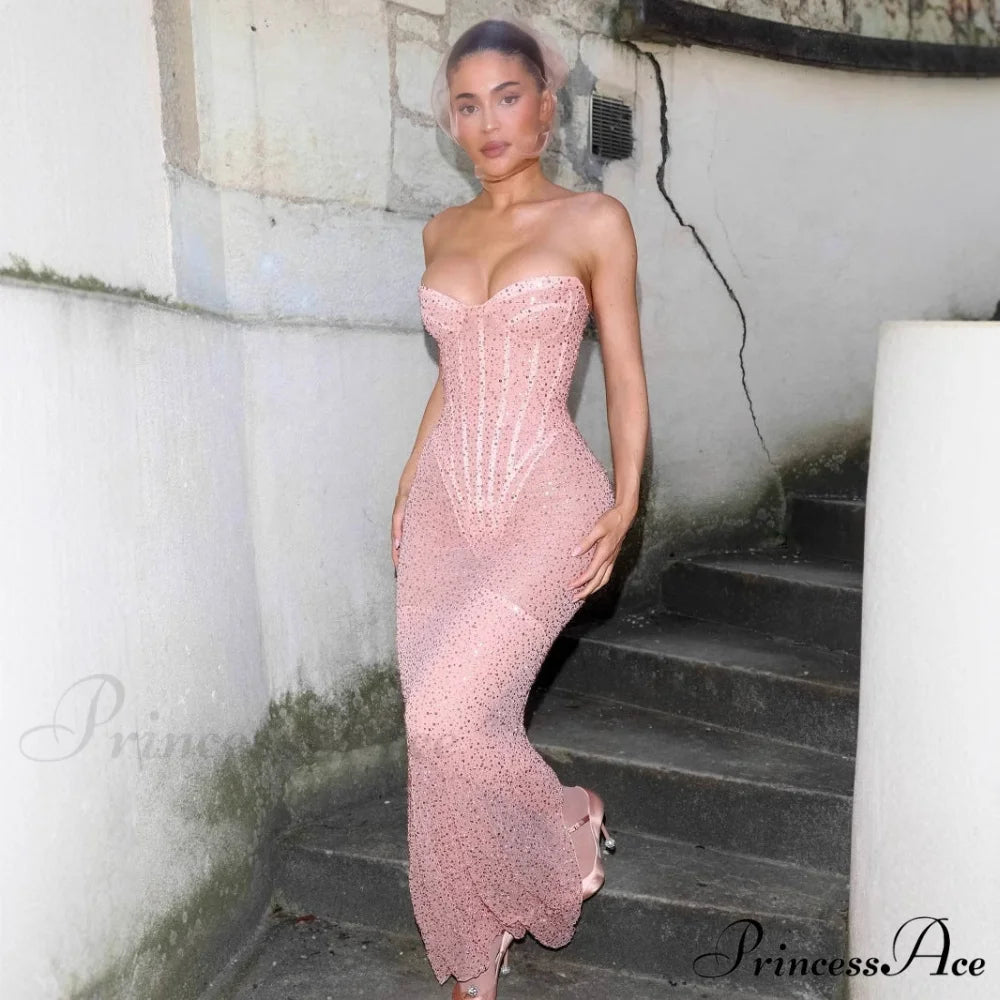 Sparkling Fishbone Body-Hugging Strapless Prom Dress promdress-250223