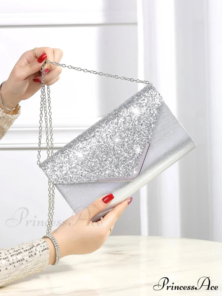 Sparkling Glossy Sophisticated Envelope Clutch Celebration Marriage Bag clutchbag-250126