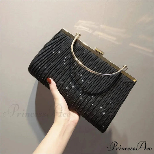 Sparkling Moon Evening Clutch Bag Shoulder Bag Black clutchbag-250126