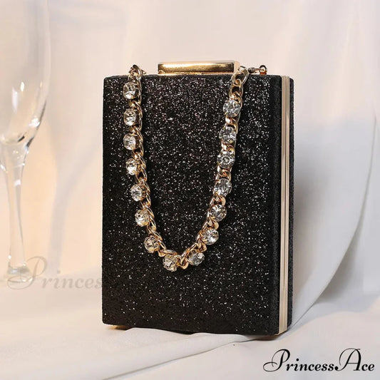 Sparkling Night Clutch Purse Wristlet Mini(Max Length<20cm) / Black wristlet-250126