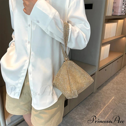 Sparkling Night Cocktail Wedding Clutch Purse Gold clutchbag-250126
