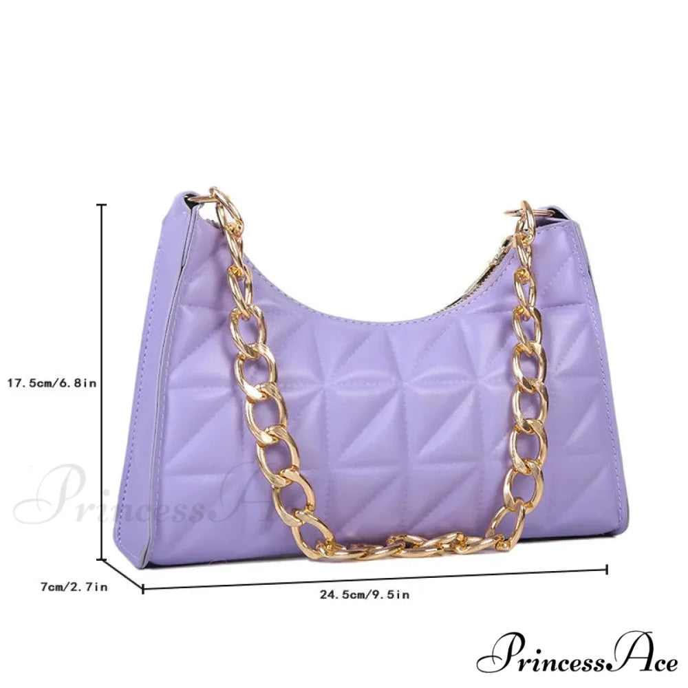 Sparkling Pattern Synthetic Leather Chain Shoulder Purse handbag-250126