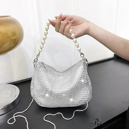 Sparkling Pearl Evening Tote Bag Shoulder Handbag clutchbag-250126