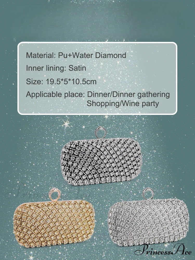 Sparkling Square Handbag Creator Shoulder Bag Night Bag clutchbag-250126