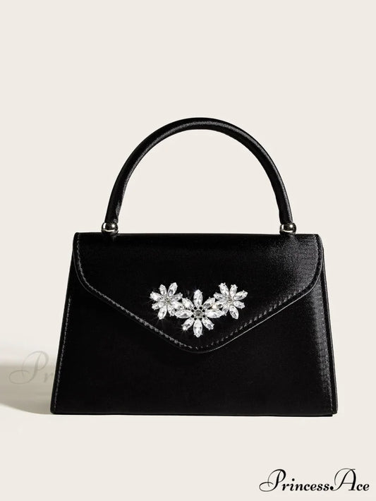 Sparkling Wedding Clutch Purse Evening Celebration Shoulder Bag BLACK clutchbag-250126