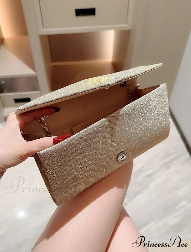 Sparkling Yellow Grey Extended Sequin Evening Clutch Bag for Women clutchbag-250126