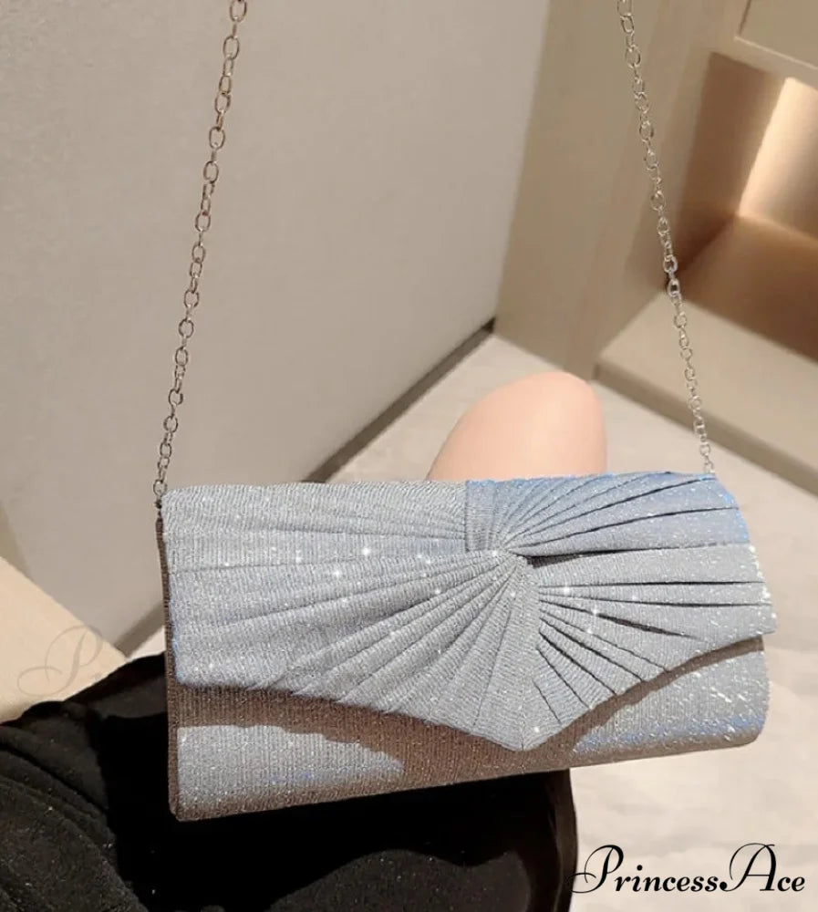 Sparkling Yellow Grey Extended Sequin Evening Clutch Bag for Women clutchbag-250126