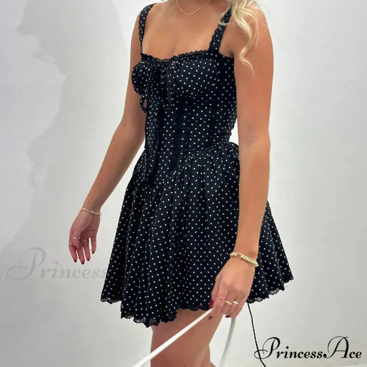 Spot Print Corset Mini Dress minidress-250223