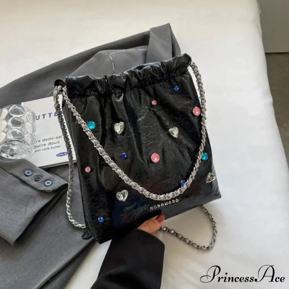 Spotted Buyer Big Shoulder Bag Black shoulder-250126