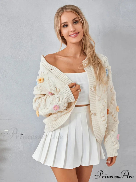Spotted Pattern Button Cardigan cardigans-241228