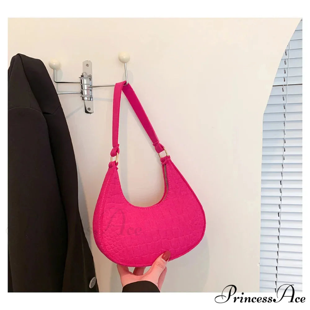 Spotted Patterns Armpit Shoulder Bag for Women Red shoulder-250126