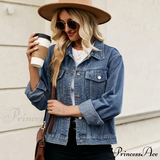 Spring Summer European American Style Short Hooded Long-sleeved Casual Jacket