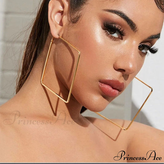 Stainless Steel Big Size Exaggerated Hoop Earrings