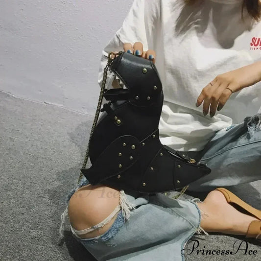 Stellar Tote Jeans Chain Shoulder Purse Black shoulder-250126