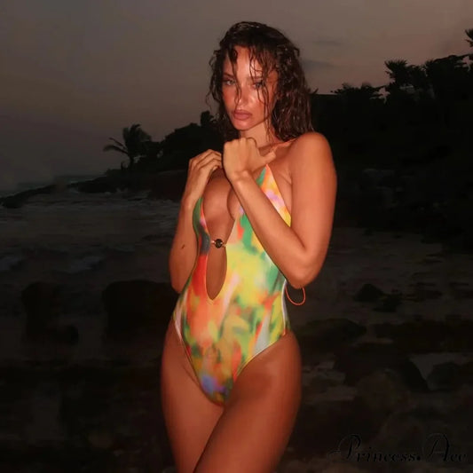 Strapless Empty One Piece Swimsuit Yellow / S onepiece-250223