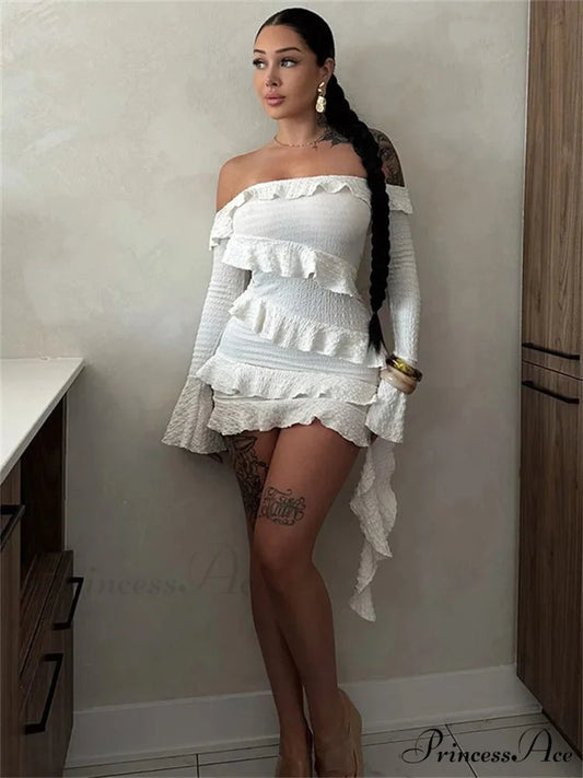 Strapless Fringe Wrap Mini Dress minidress-250223