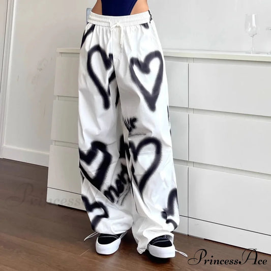 Street Art Rap Baggy Informal Trousers WHITE / S pants-241228