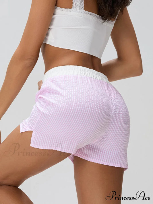 Striped Elastic Waist Short short-250223
