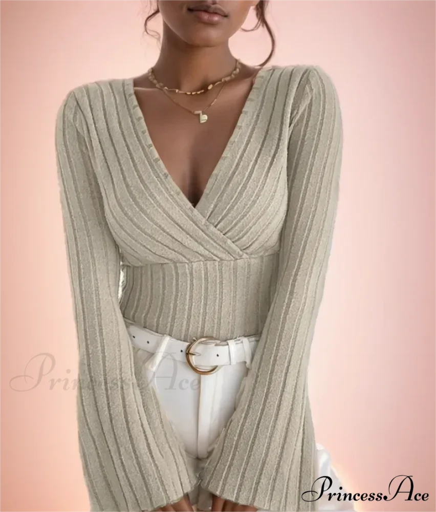 Striped Long Sleeve Knit Sweater swraters-241228