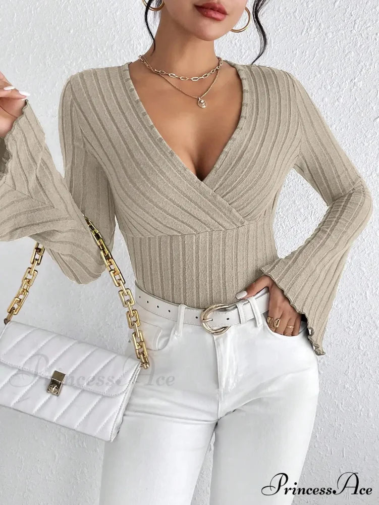 Striped Long Sleeve Knit Sweater swraters-241228
