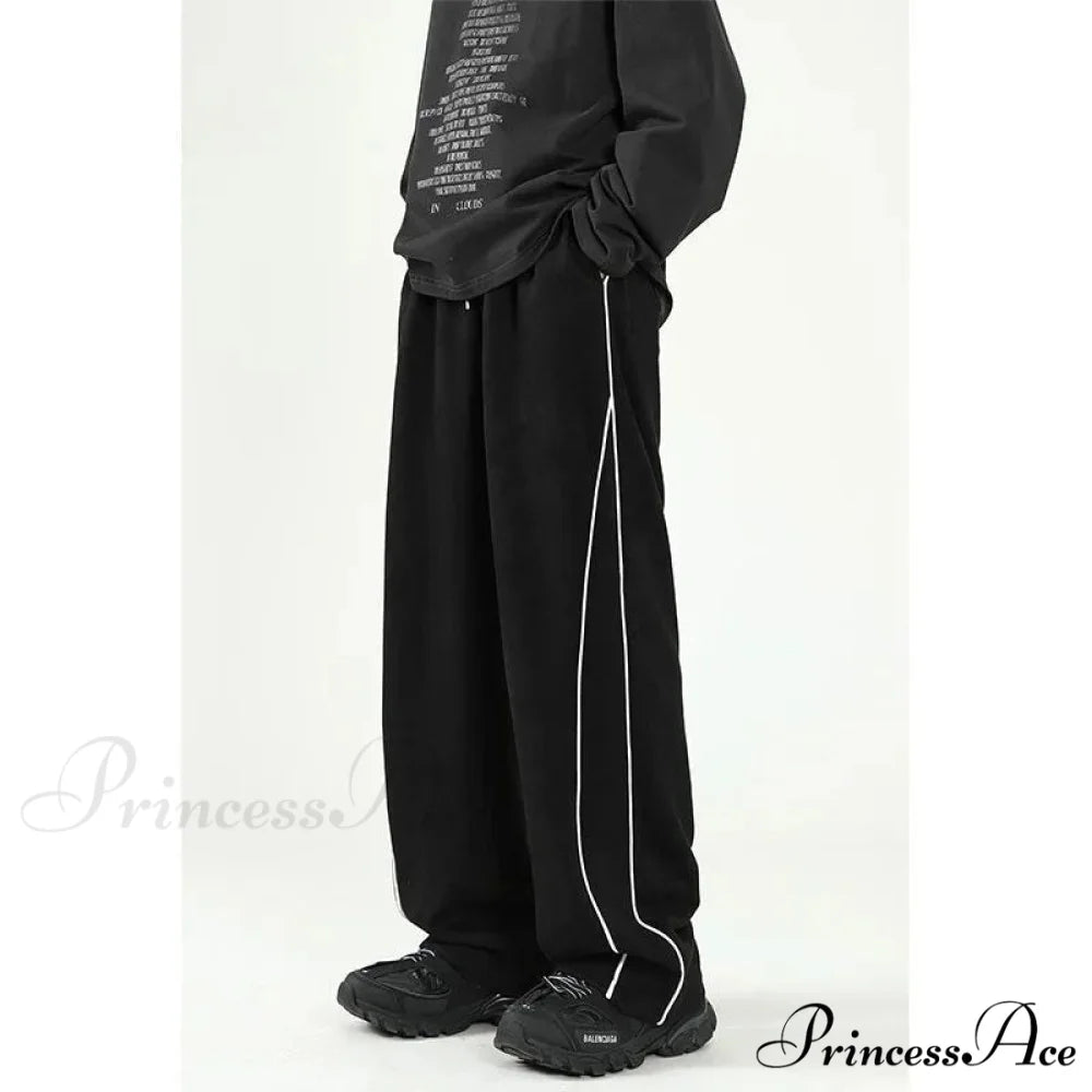 Striped Sweatpants Baggy Trousers pants-241228