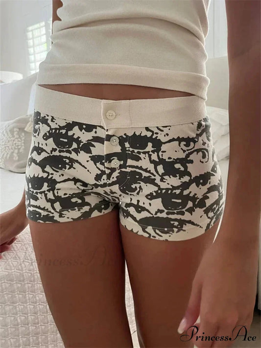 Strong Love Pattern Stretchy Brief grey / S short-250223