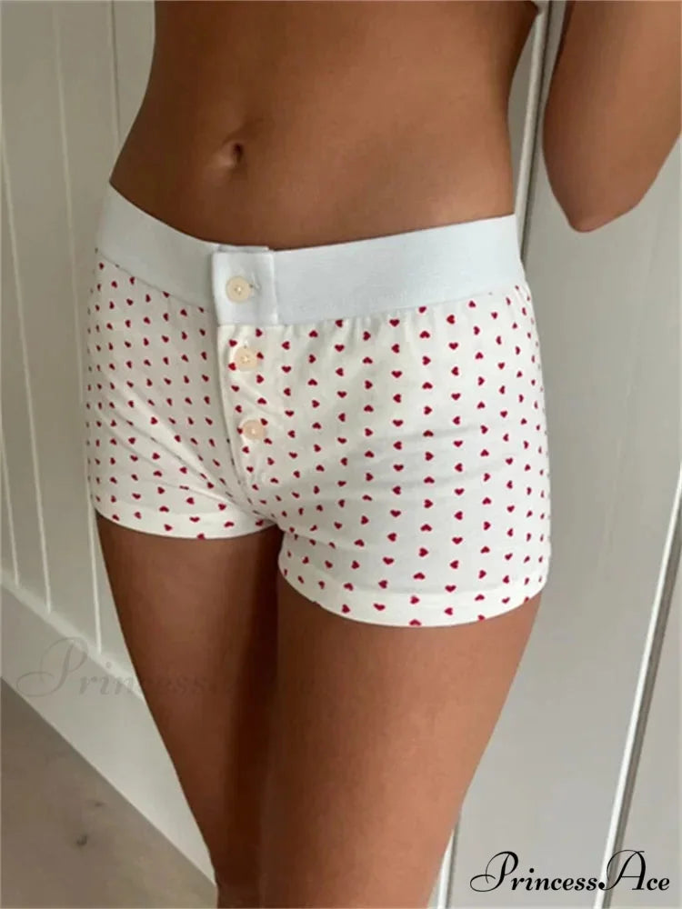 Strong Love Pattern Stretchy Brief short-250223