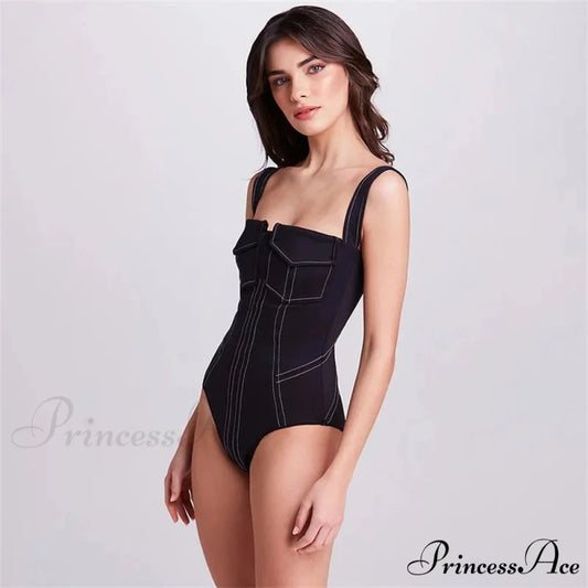 Stylish Boost Brazilian One Piece Swimsuit black / S onepiece-250223