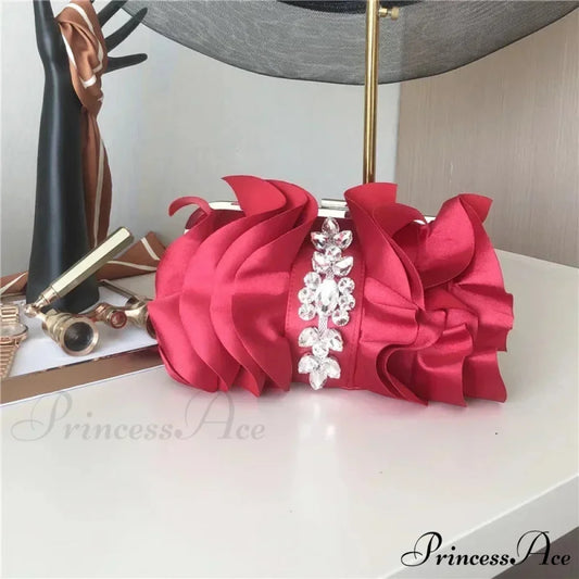 Stylish Crimson Night Rhinestone Clutch Wristlet wristlet-250126