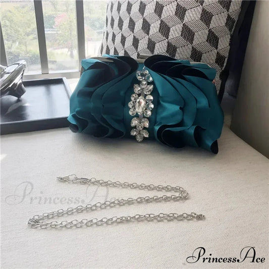 Stylish Crimson Night Rhinestone Clutch Wristlet S / Green wristlet-250126