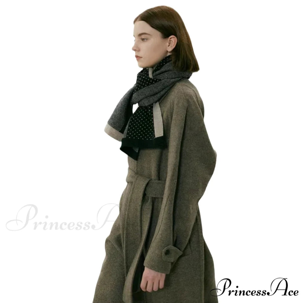 Stylish Elegant Warm Cozy Trendy Fashionable Unique Polka Dot Scarf Camel