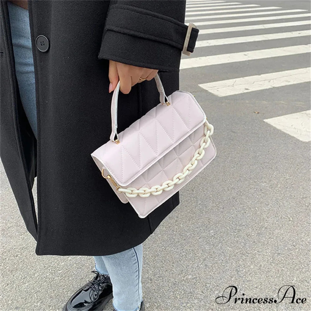 Stylish Faux Leather Square Crossbody Purse handbag-250126