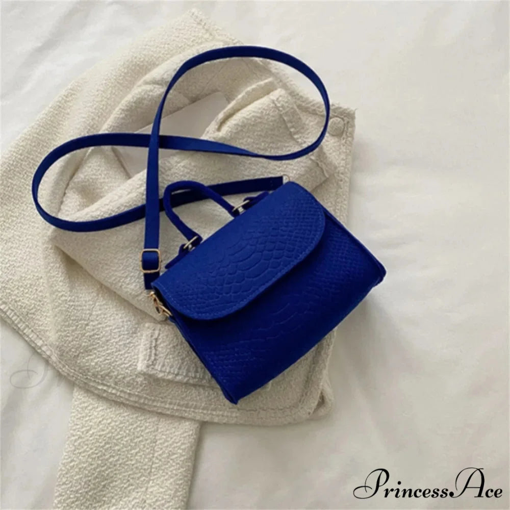 Stylish Felt Alligator Textured Crossbody Purse Blue handbag-250126