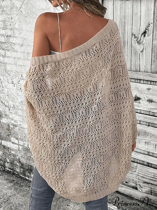 Stylish Front Open Batwing Sleeve Relaxed Knit Cardigan cardiagn-250126