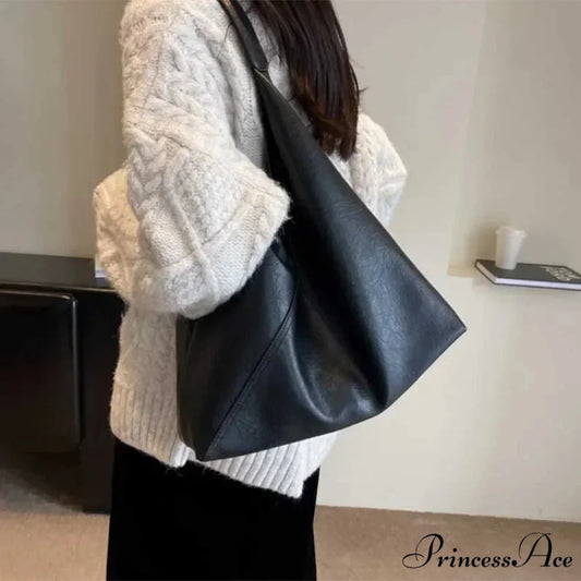 Stylish Leather Large Hobo Shoulder Bag shoulder-250126