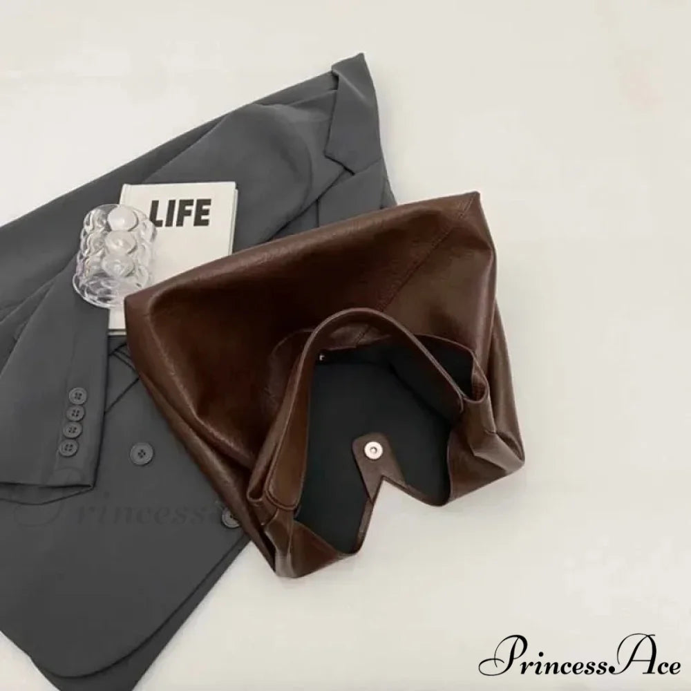 Stylish Leather Large Hobo Shoulder Bag shoulder-250126
