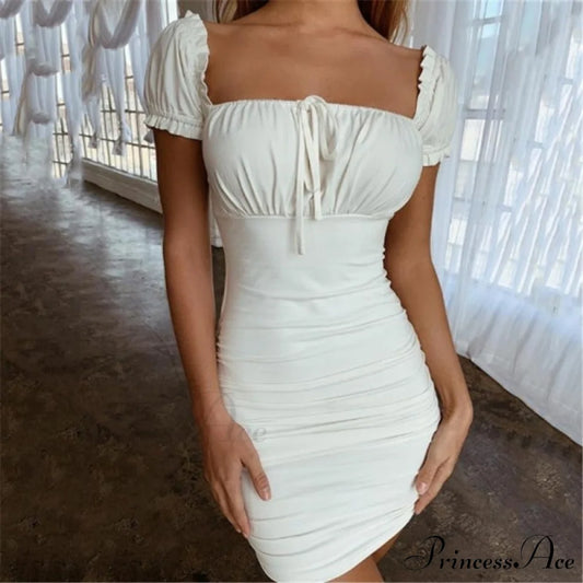 Stylish Moves Stylish Eyelet Mini Dress WHITE / XS